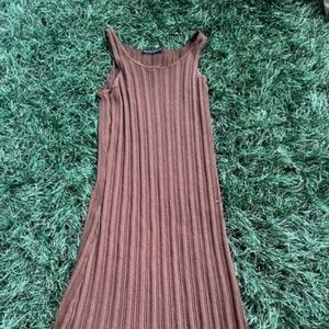 Brown Ribbed Brandy Melville dress